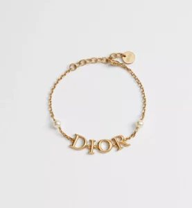 Dio(r)evolution Bracelet Gold-Finish Metal and White Resin Pearls