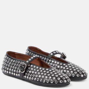 ALAÏA Embellished leather ballet flats