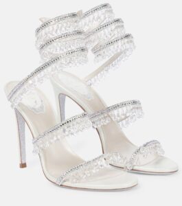 Rene Caovilla Chandelier embellished satin sandals