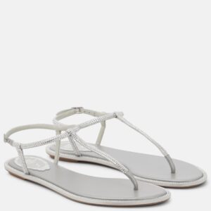 Rene Caovilla Diana satin and leather thong sandals