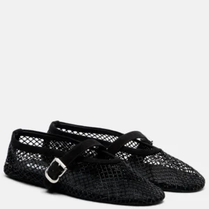 Alaïa Embellished fishnet ballet flats